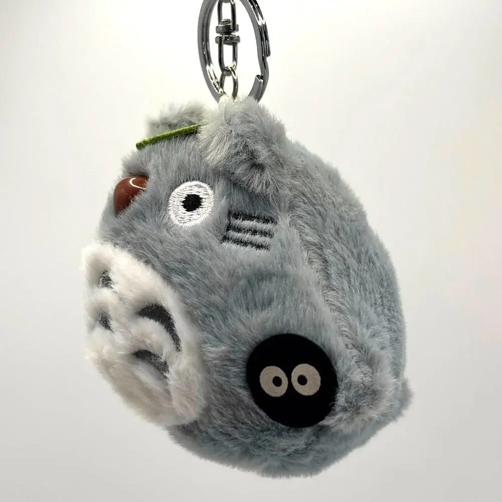 Totoro & Soot Sprite Plush Keychain Pendant Charm Soft Puffy Studio Ghibli